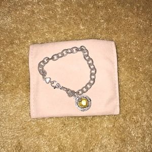 Judith Ripka Yellow Heart Love Charm Bracelet